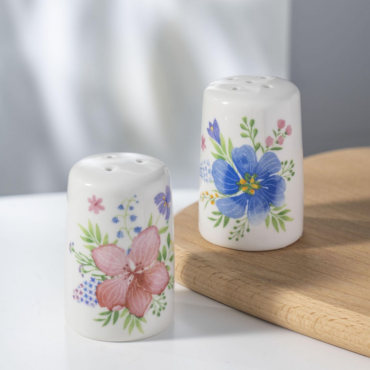 JUST HOME COLLECTION - Salero y Pimentero Cerámica Flores