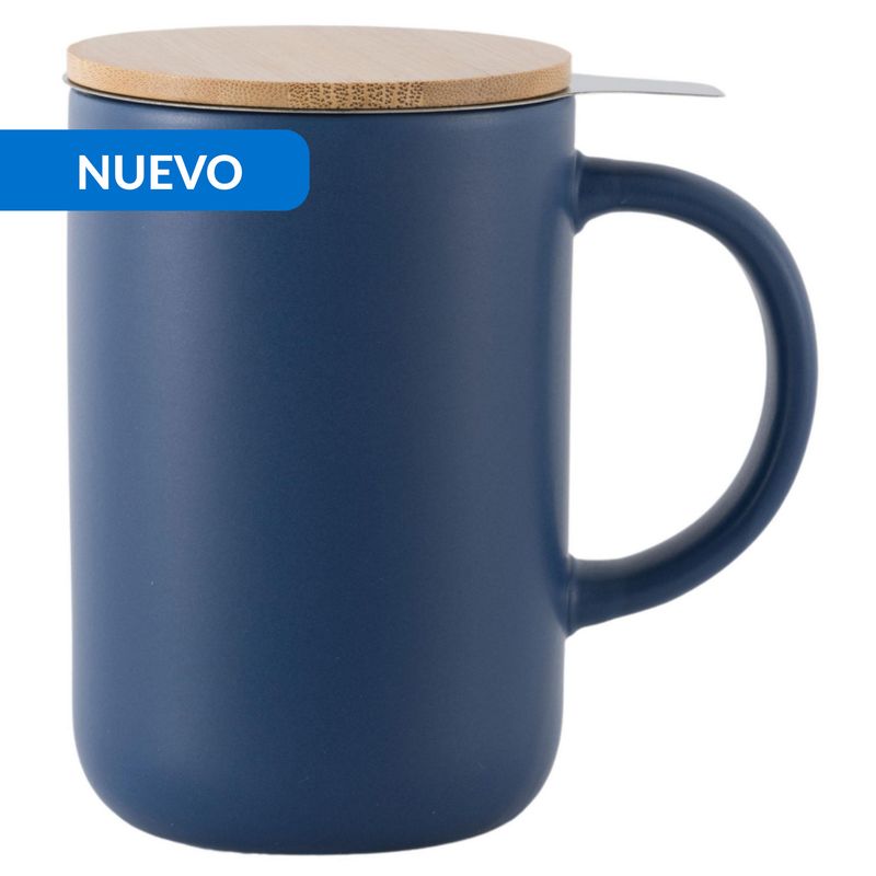 JUST HOME COLLECTION - Mug con Infusor 490 ml Cerámica  Azul