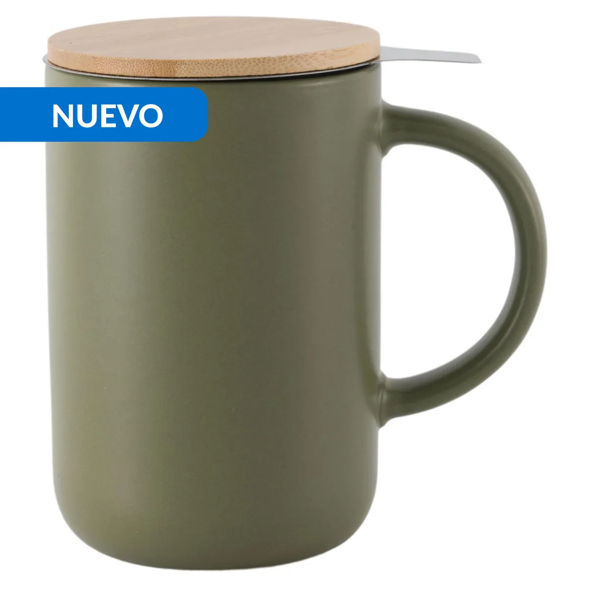 JUST HOME COLLECTION - Mug con Infusor 490 ml Cerámica Verde
