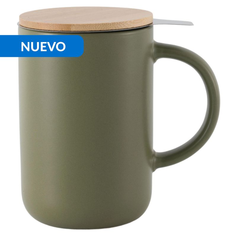 JUST HOME COLLECTION - Mug con Infusor 490 ml Cerámica  Verde
