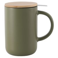 Mug con Infusor 490 ml Cerámica Verde