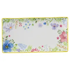 JUST HOME COLLECTION - Fuente 29,5x15 cm Flores Ring Amarillo