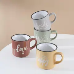 JUST HOME COLLECTION - Mug 300 ml Cerámica Palabras Multicolor