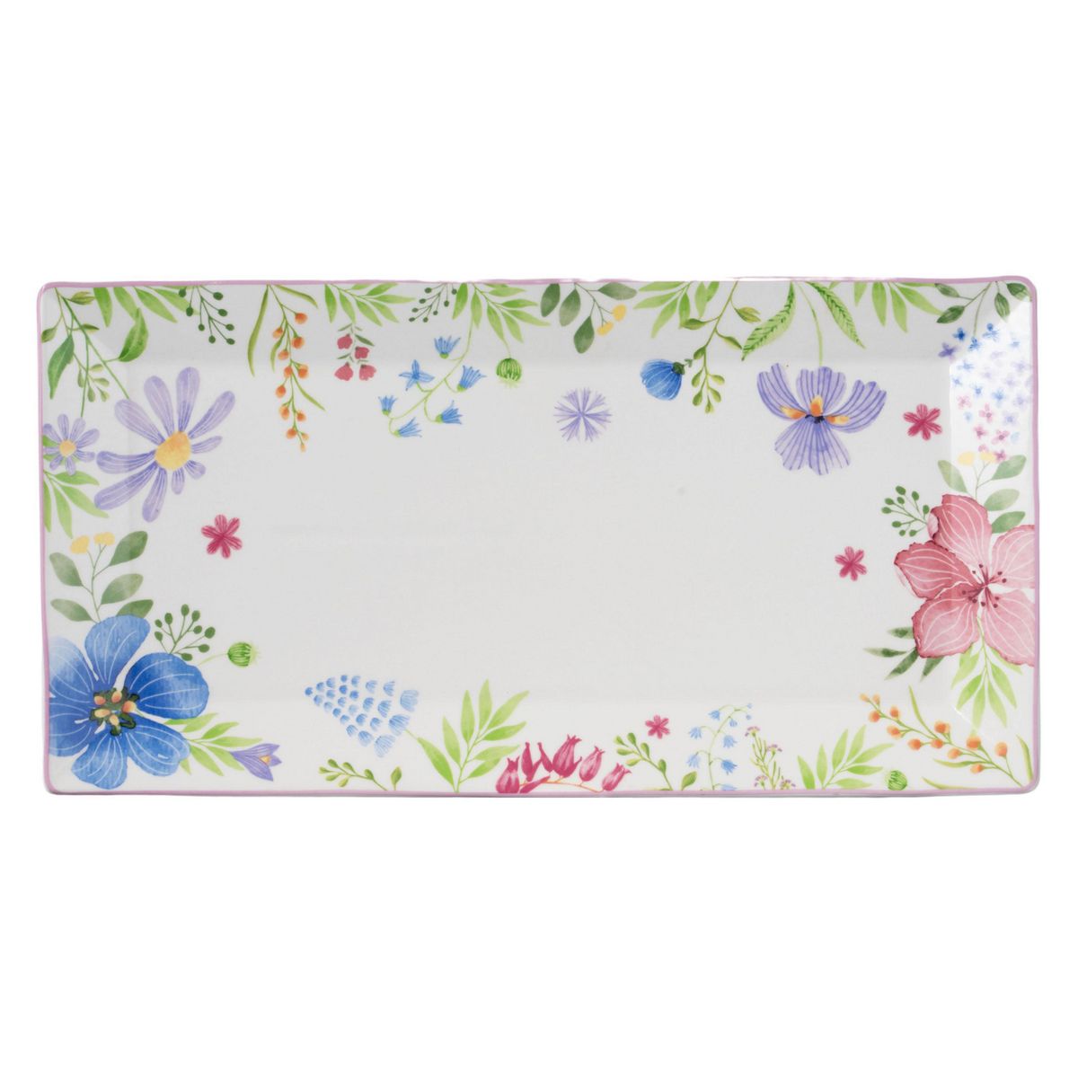 JUST HOME COLLECTION - Fuente 36,5x19,2 cm Flores Ring Rosado