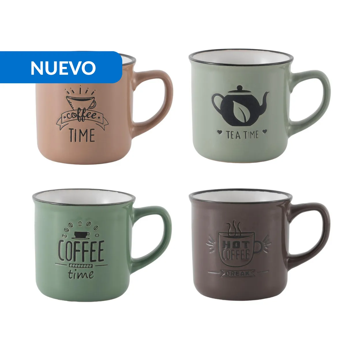 JUST HOME COLLECTION - Mug 300 ml Cerámica Diseños Surtidos