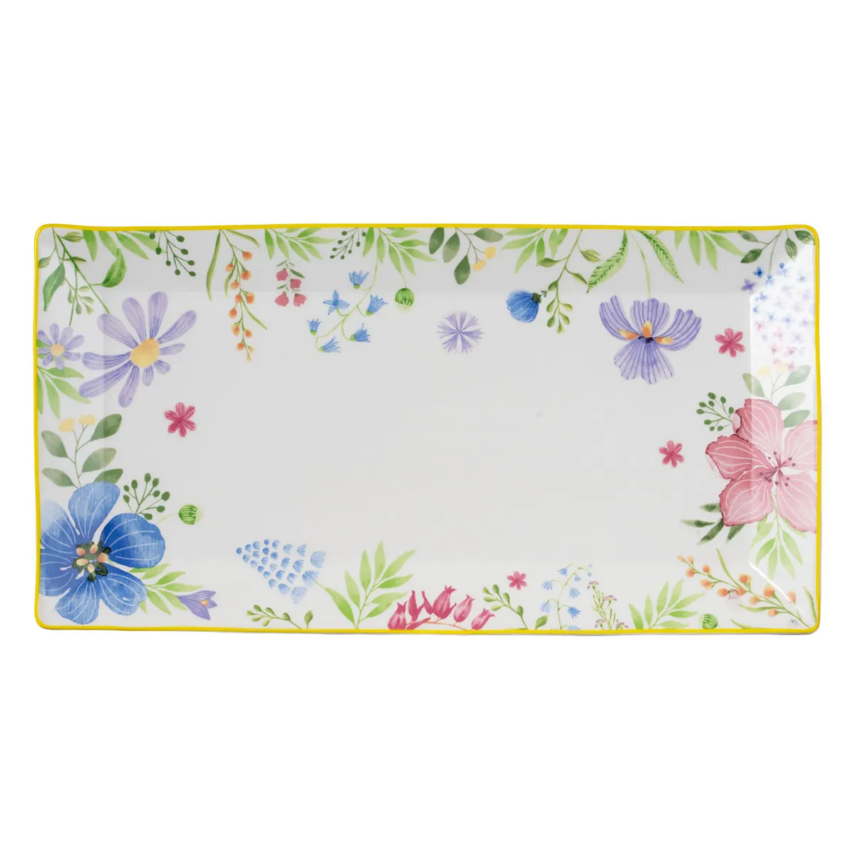 JUST HOME COLLECTION - Fuente 36,5x19,2 Flores ring amarillo