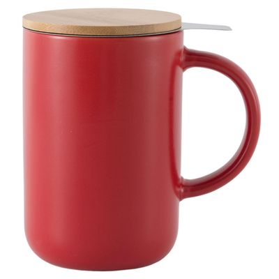 Imagen 2 del producto Mug 490 ml Cerámica Con Infusor Rojo