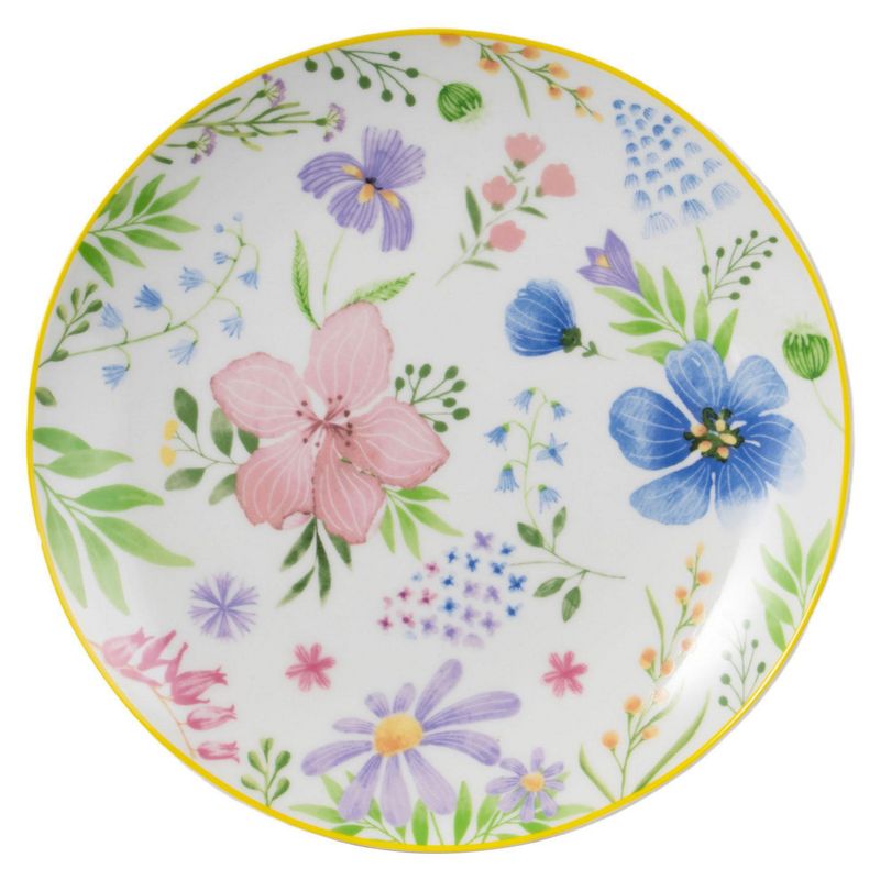 JUST HOME COLLECTION - Plato 19,3 cm Flores ring amarillo