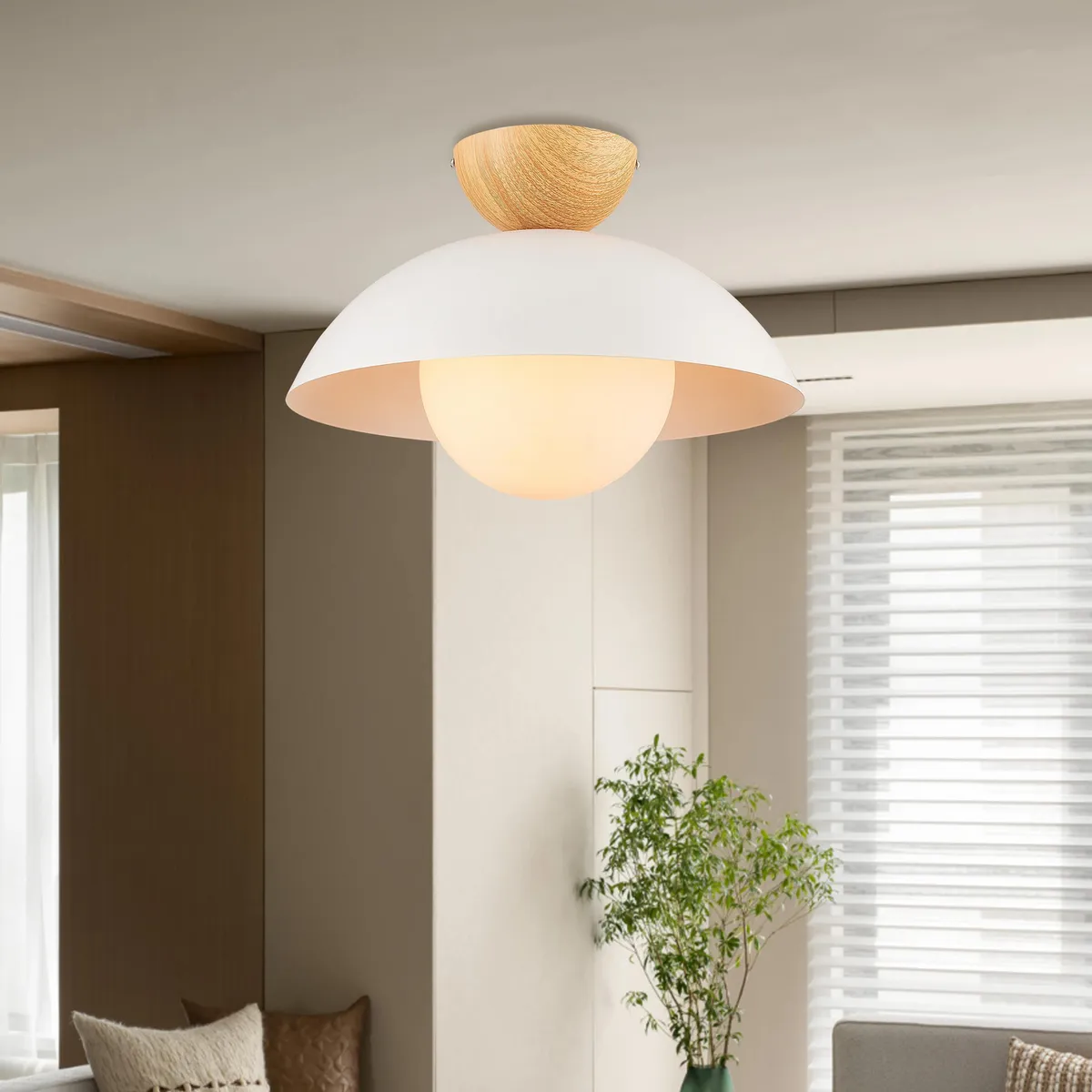 JUST HOME COLLECTION - Lampara Techo Udine Hierro Blanco