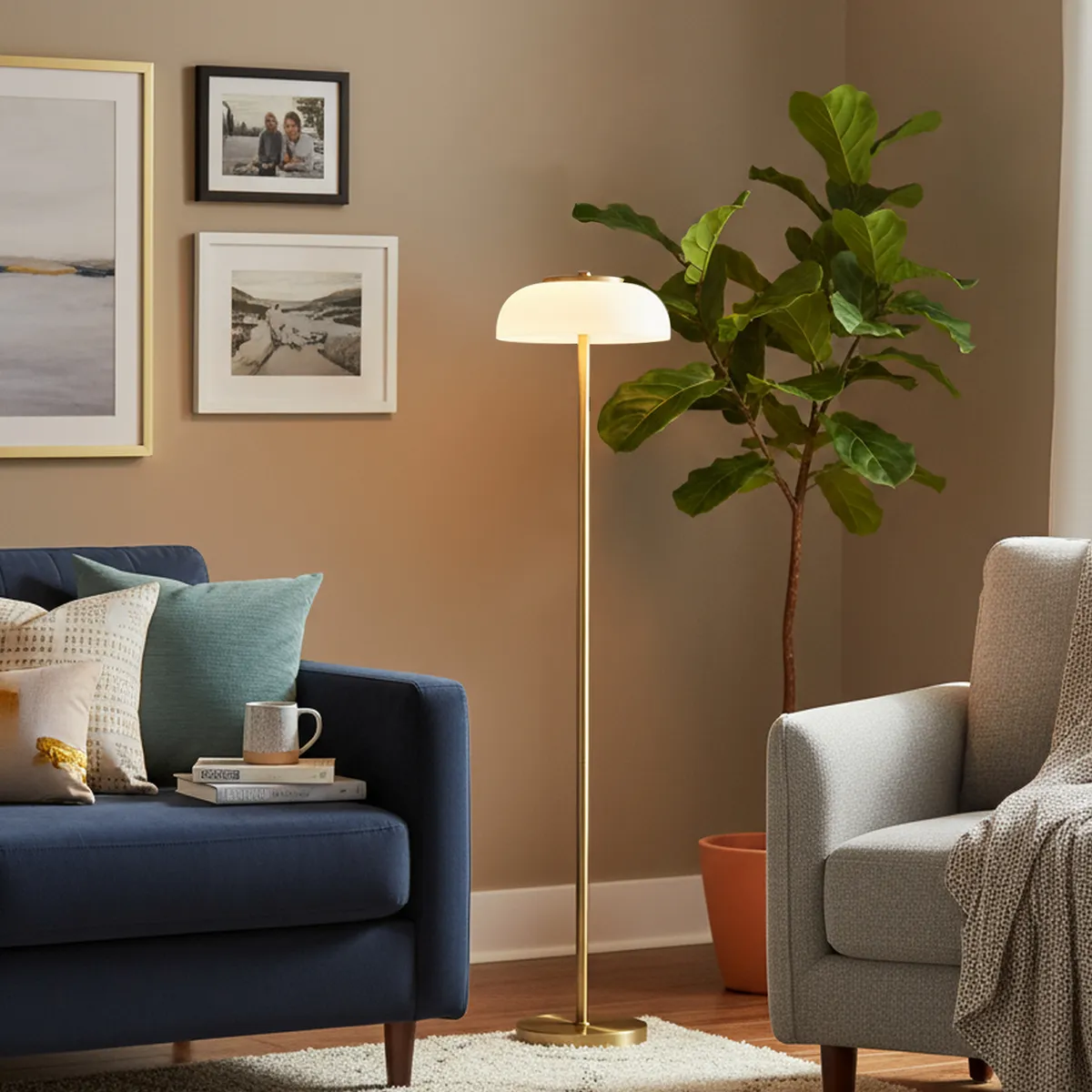 JUST HOME COLLECTION - Lampara Pie Led Sintra Café 23x131.5 cm