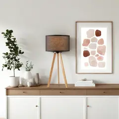 JUST HOME COLLECTION - Lámpara Mesa Tripode Pantalla Negro 28x60cm
