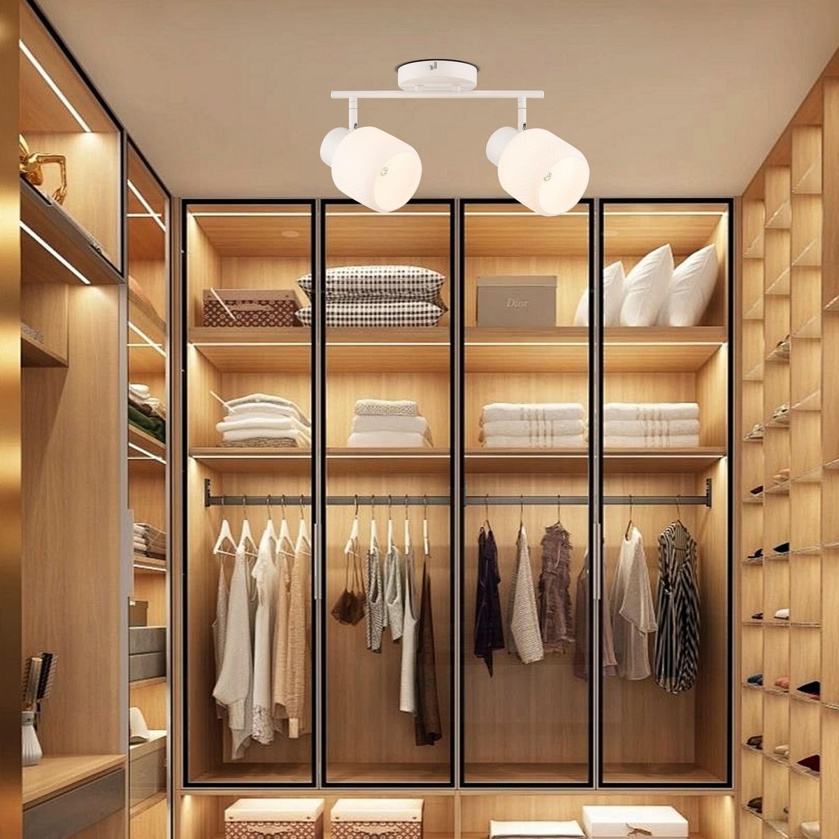 JUST HOME COLLECTION - Barra Hive 2 Focos Hierro Blanco