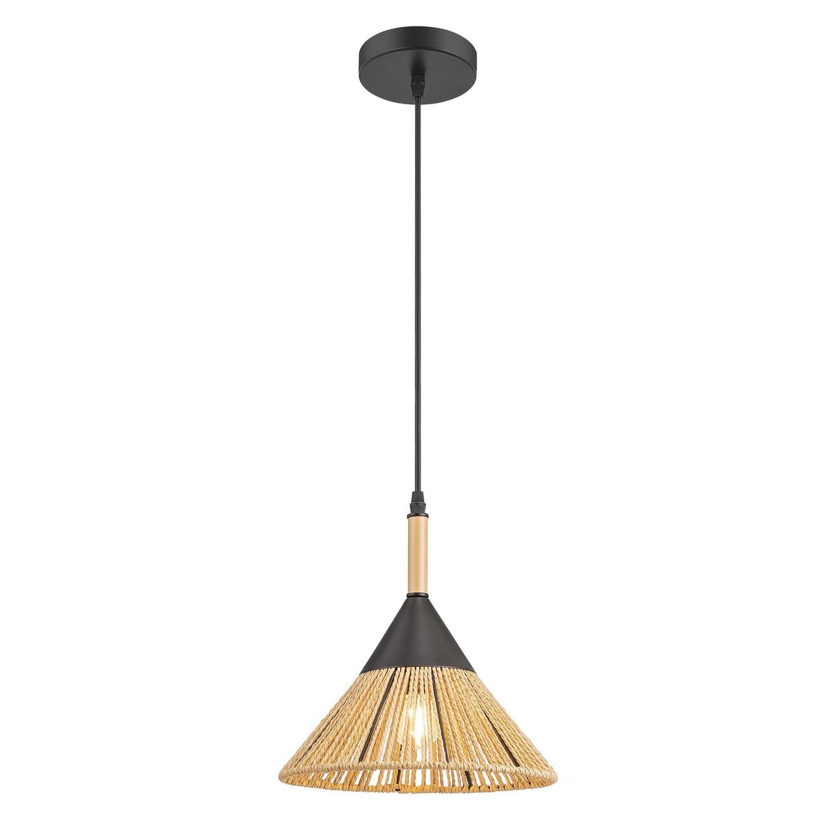 JUST HOME COLLECTION - Lampara Colgante Flam Cuerdas Hierro Negro