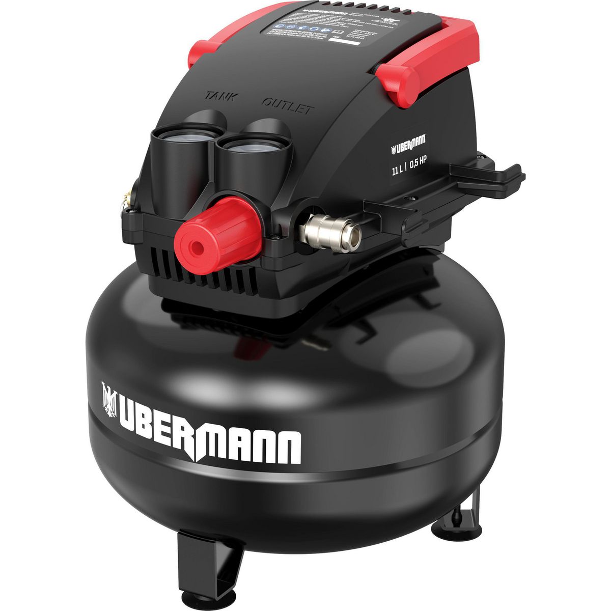 UBERMANN - Compresor de Aire Portátil 360 W 11 Litros + Accesorios