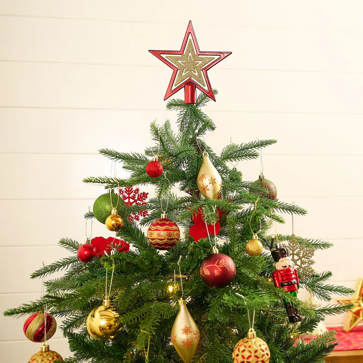 DEAR SANTA - Set 97 adornos de árbol rojo/dorado/verde