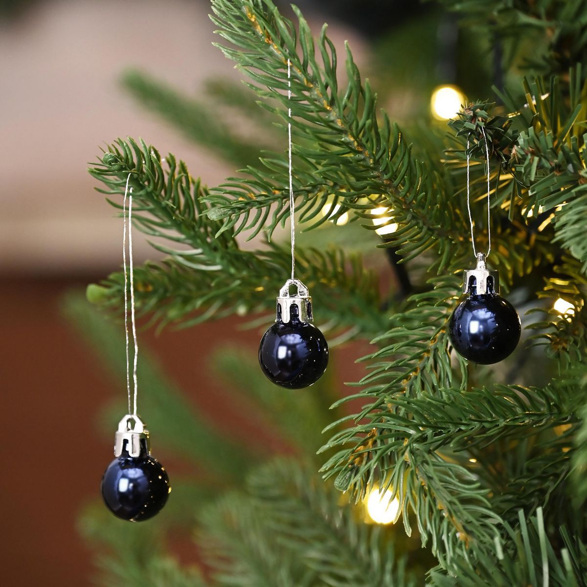 DEAR SANTA - Set 24 esferas 2 cm azul oscuro