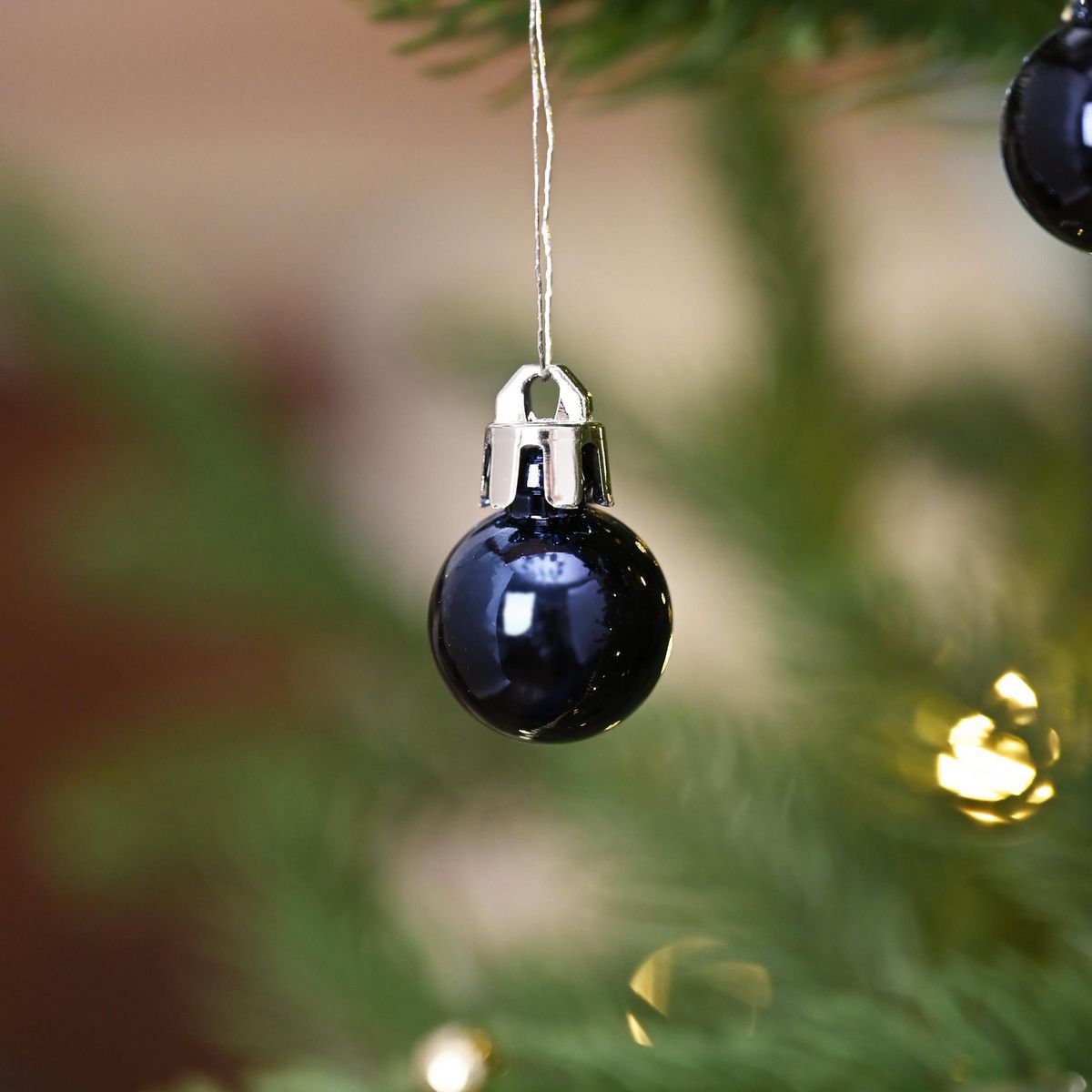 DEAR SANTA - Set 24 esferas 2 cm azul oscuro