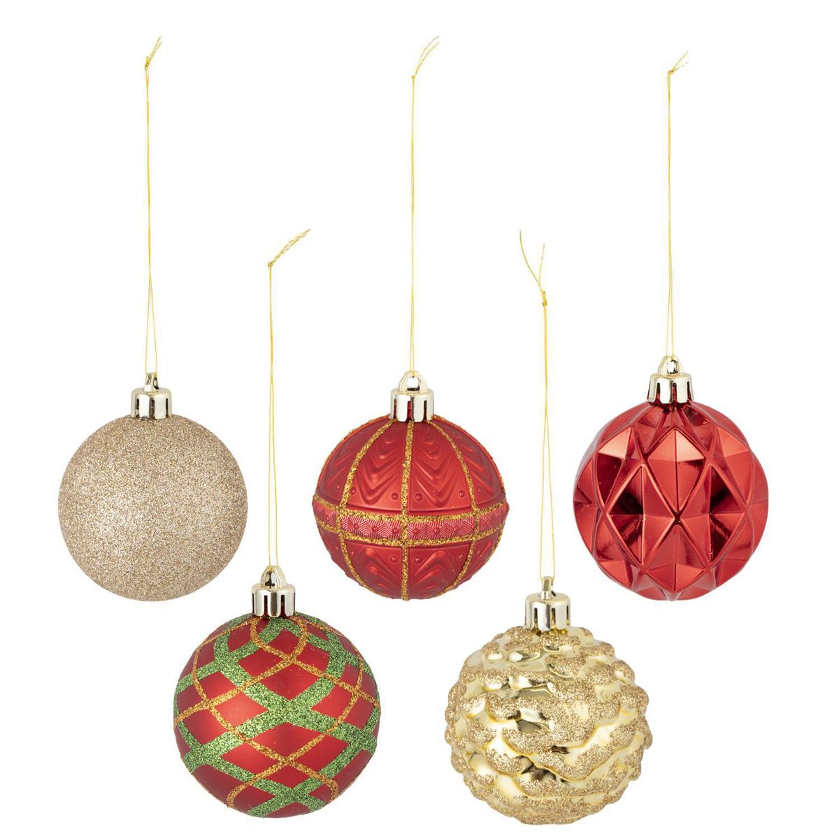 DEAR SANTA - Set 40 esferas 6 cm rojo/dorado