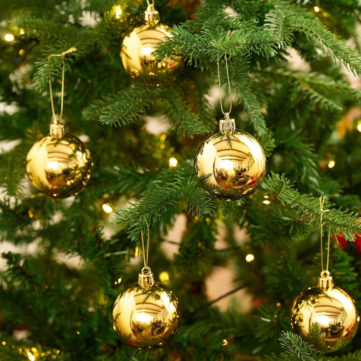 DEAR SANTA - Set 12 esferas 6 cm dorado brillante