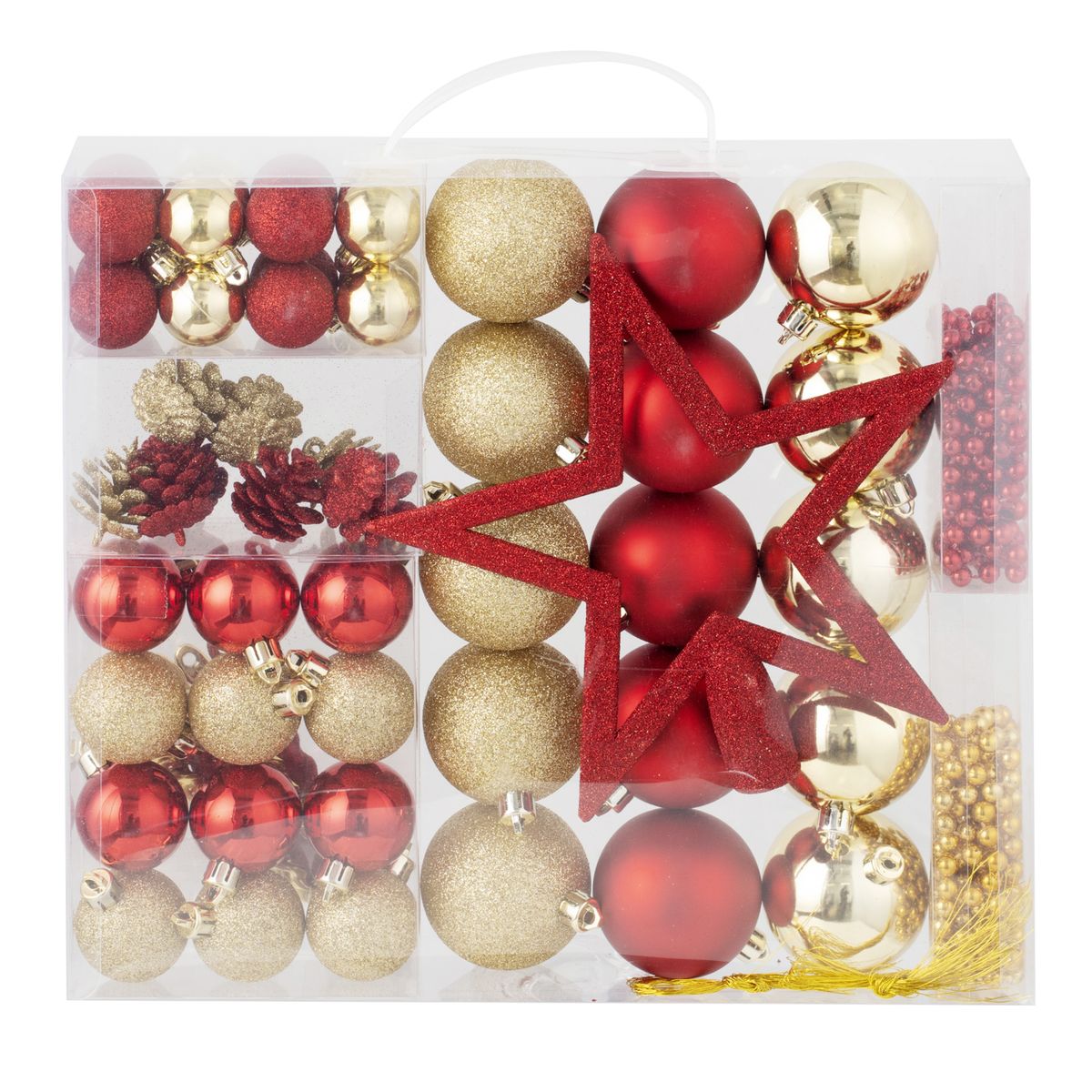 DEAR SANTA - Set 62 esferas roja/dorada