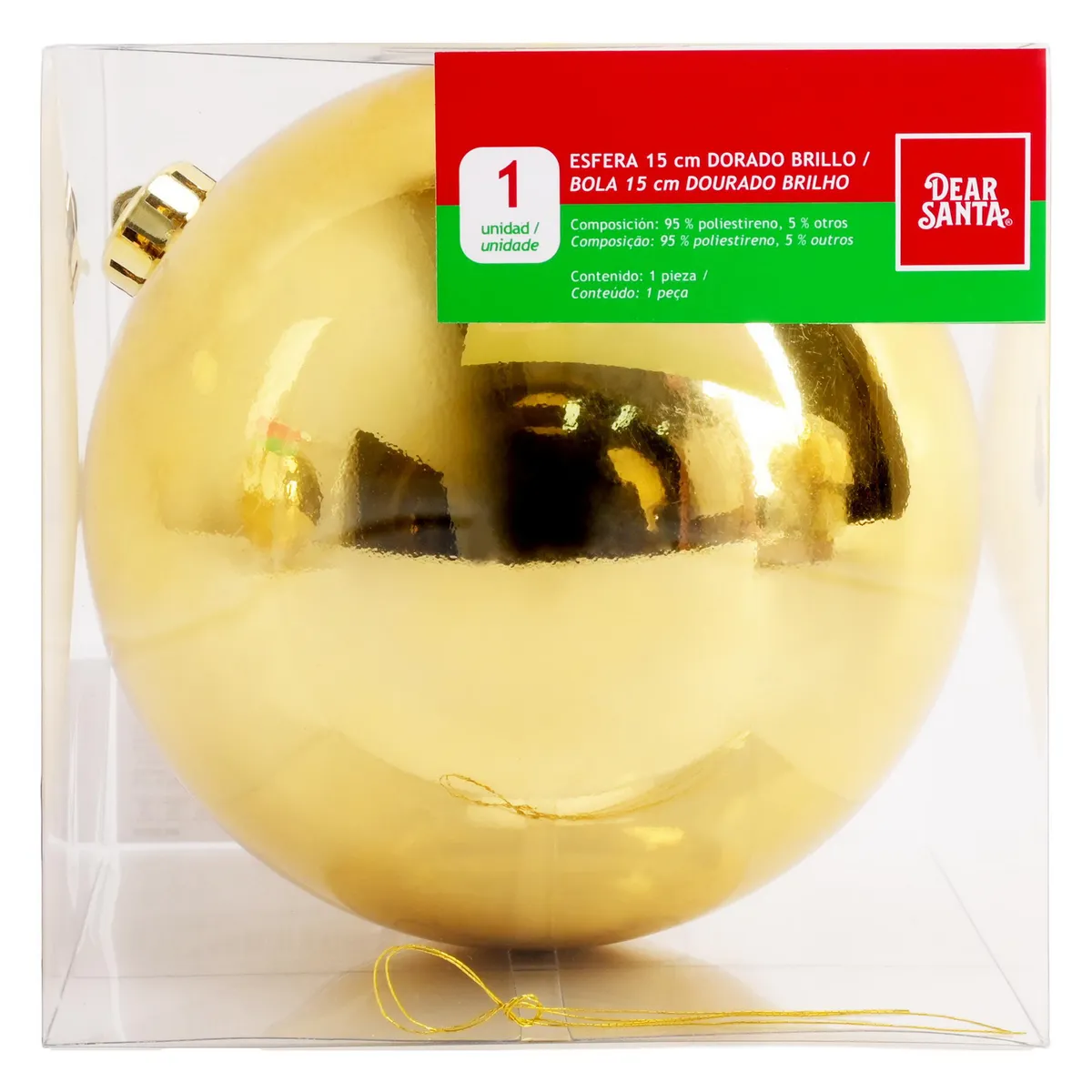 DEAR SANTA - Esfera 15 cm dorada
