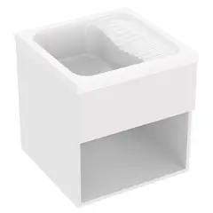 FIRPLAK - Lavarropas Forma Rectangular Mármol Sintético 48x93x60 cm blanco