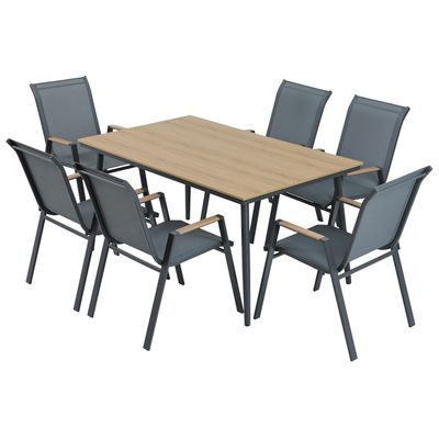 Imagen 2 del producto Juego de Comedor de Terraza Berlin 6 Personas Gris