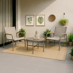 JUST HOME COLLECTION - Juego de Balcón de Terraza Dubo 2 Personas Taupe