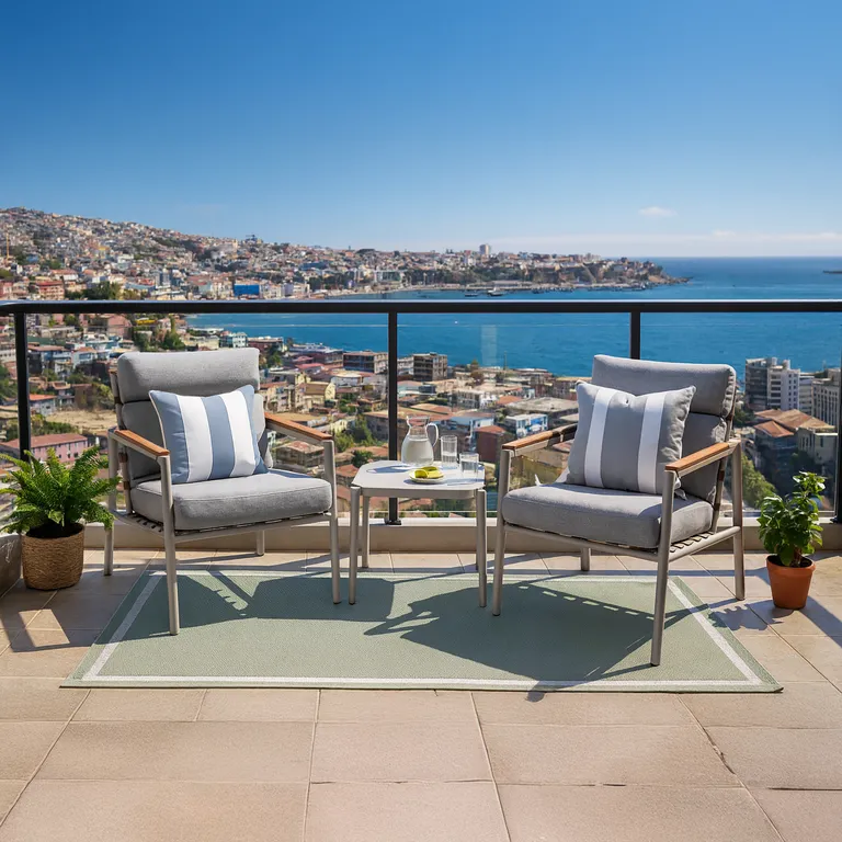 Juego de Balcón de Terraza Rio 2 Personas Taupe claro