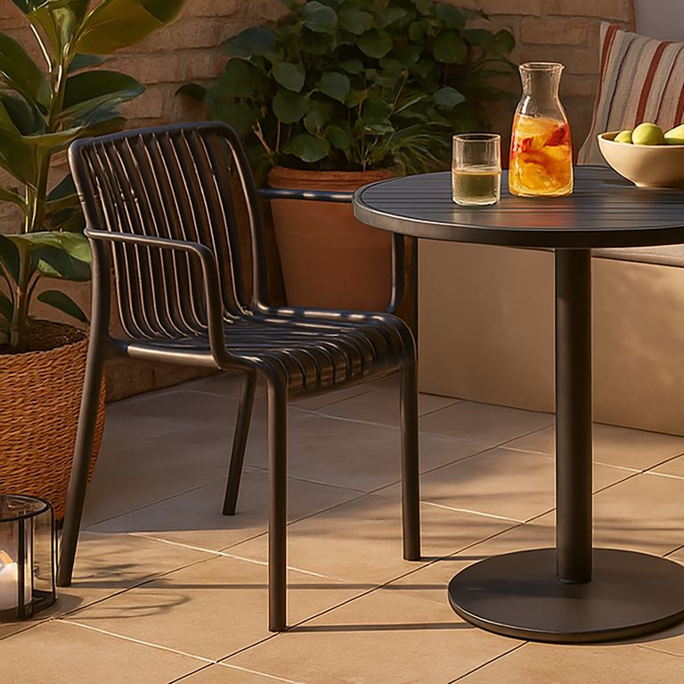 Silla resina para Terraza Resina Atenas Negro 79x58x57 cm