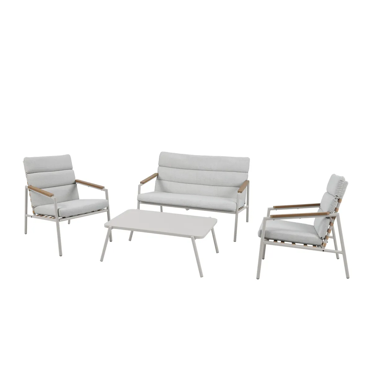 JUST HOME COLLECTION - Juego de Living de Terraza Rio 4 Personas Taupe claro