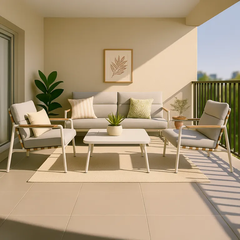 Juego de Living de Terraza Rio 4 Personas Taupe claro