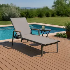 JUST HOME COLLECTION - Reposera con Cojín Dubai Metal Taupe