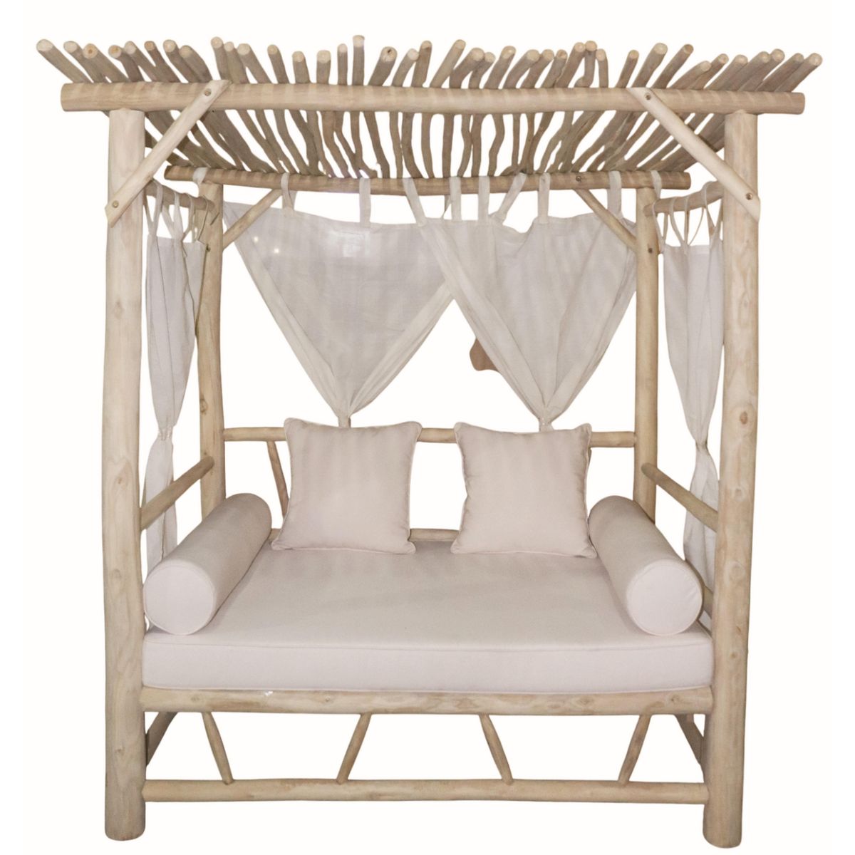 JUST HOME COLLECTION - Cama Balinesa Madera Teca Natural