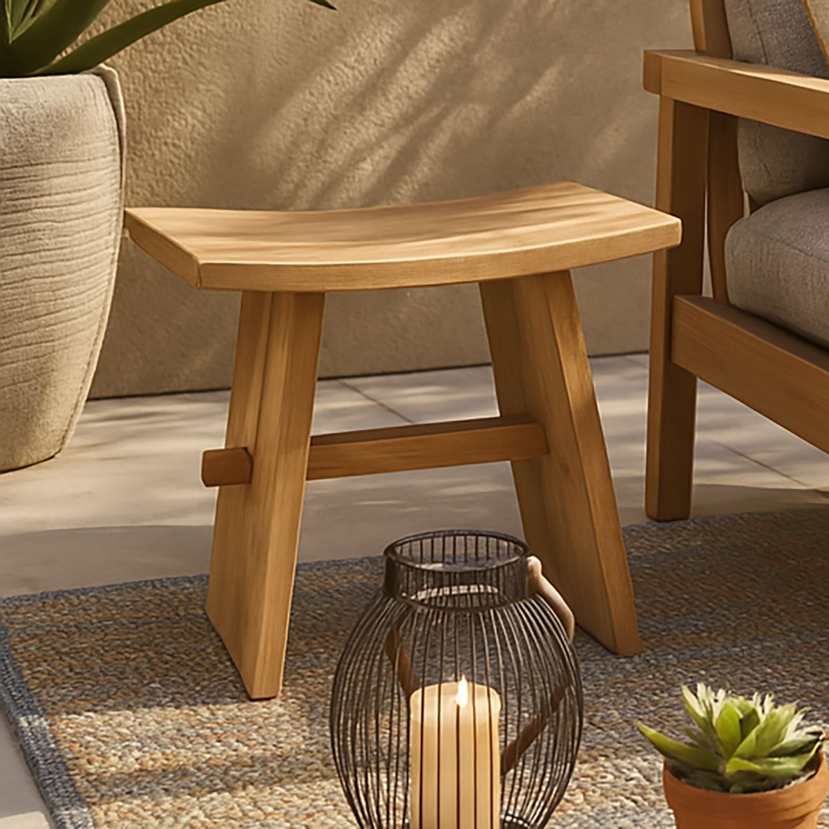 JUST HOME COLLECTION - Piso para Terraza Madera Teca Bufalo Natural 30x50x50 cm