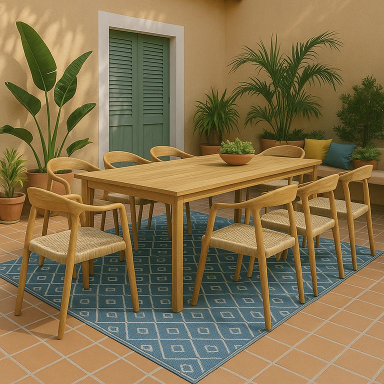 Mesa Rectangular Madera Teca Carcasona220x78x100 cm Natural