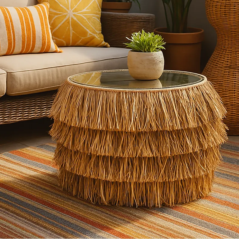 JUST HOME COLLECTION - Mesa de Centro Redonda Madera 70x38x70 cm Natural