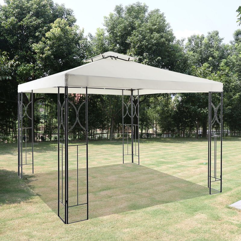 JUST HOME COLLECTION - Pérgola Panel Doble Natural Poliéster 300x300x270 cm