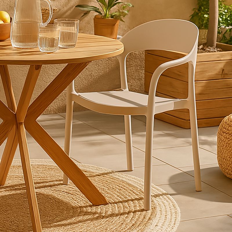 JUST HOME COLLECTION - Silla para Terraza Plástico Maracaibo Taupe 81x57x53 cm