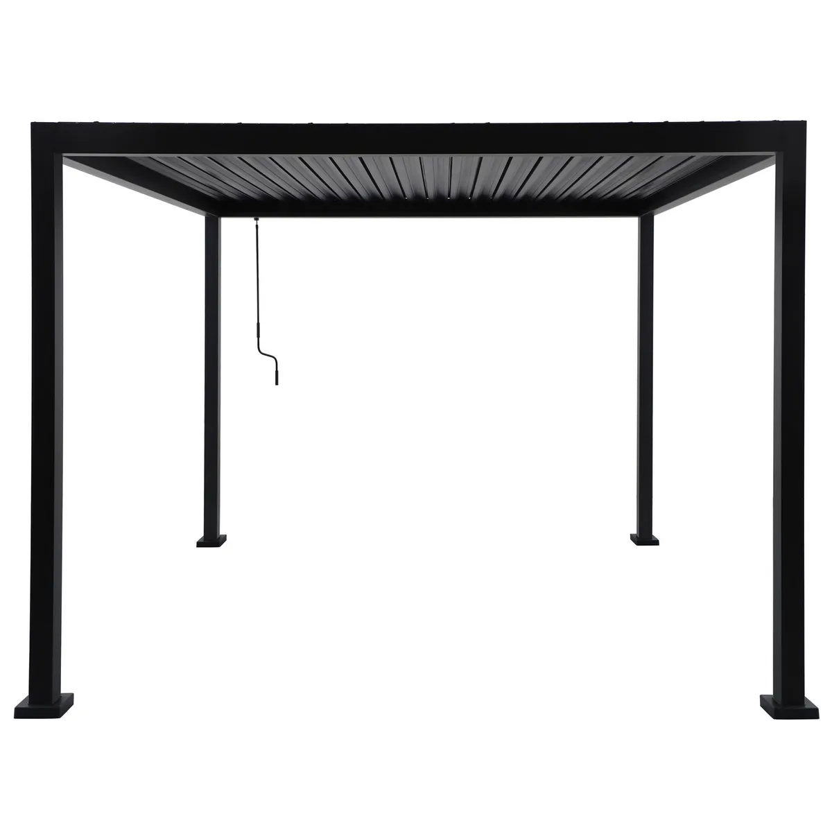 JUST HOME COLLECTION - Pérgola con Techo Negro Acero 300x235x300 cm