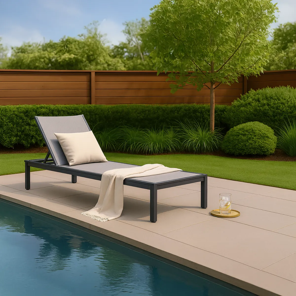 JUST HOME COLLECTION - Reposera Zurich Aluminio Gris