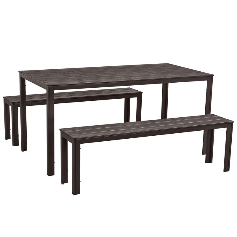 JUST HOME COLLECTION - Juego de Comedor de Terraza York 4 Personas Café