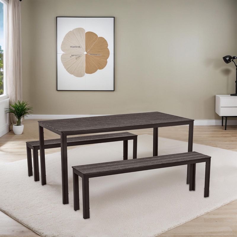 JUST HOME COLLECTION - Juego de Comedor de Terraza York 4 Personas Café