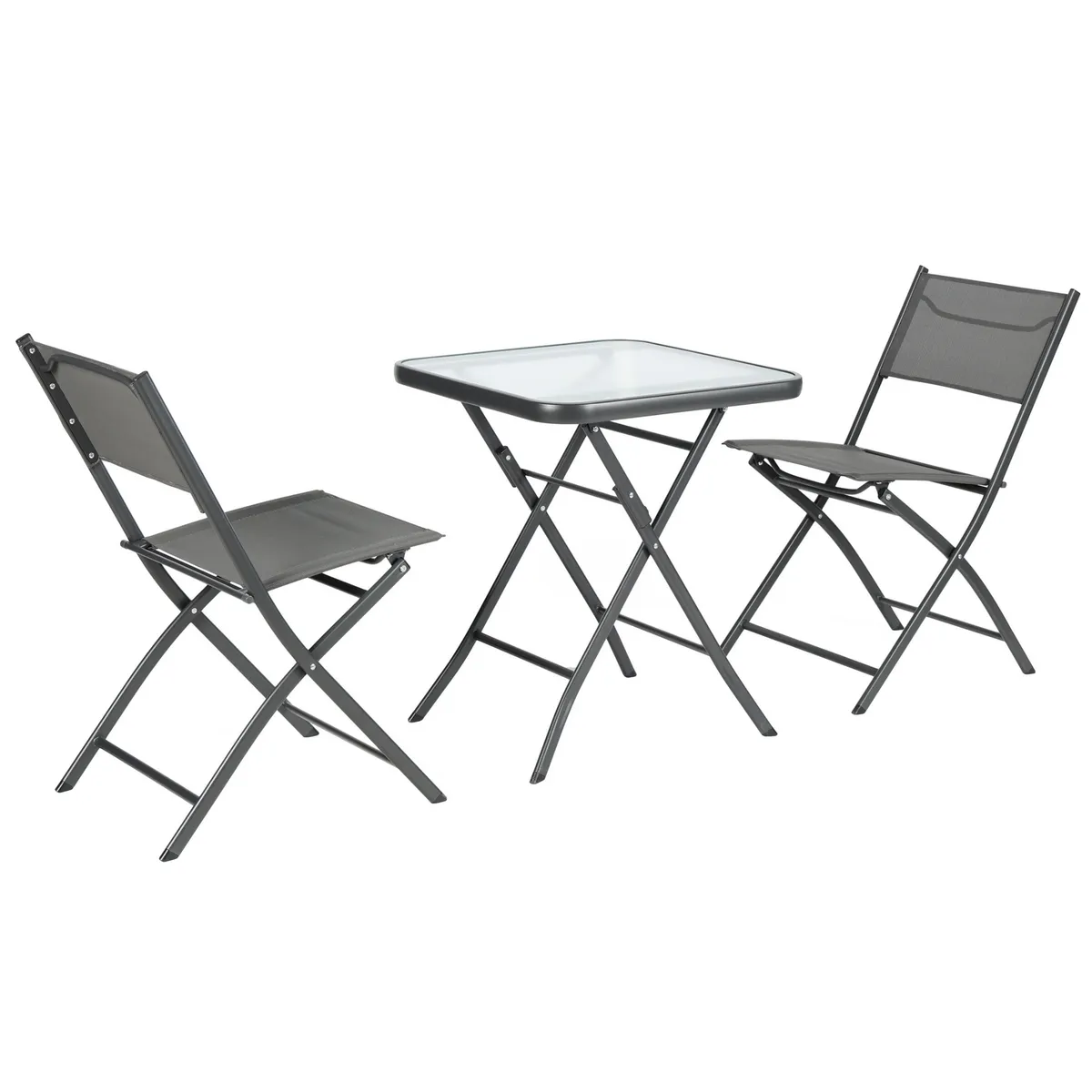 JUST HOME COLLECTION - Juego de Balcón de Terraza Madrid 2 Personas Gris