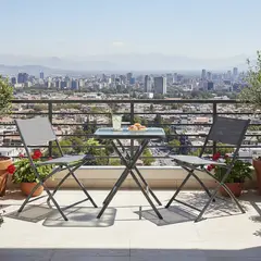 JUST HOME COLLECTION - Juego de Balcón de Terraza Madrid 2 Personas Gris