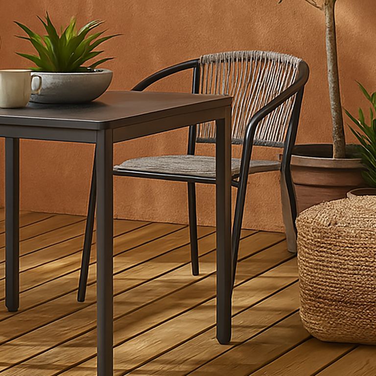 Silla para Terraza Rattan Sintético Guadalajara Gris 74x54x63 cm