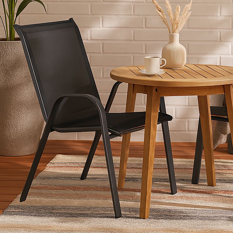 JUST HOME COLLECTION - Silla para Terraza  Sling Negro 91x55x74 cm