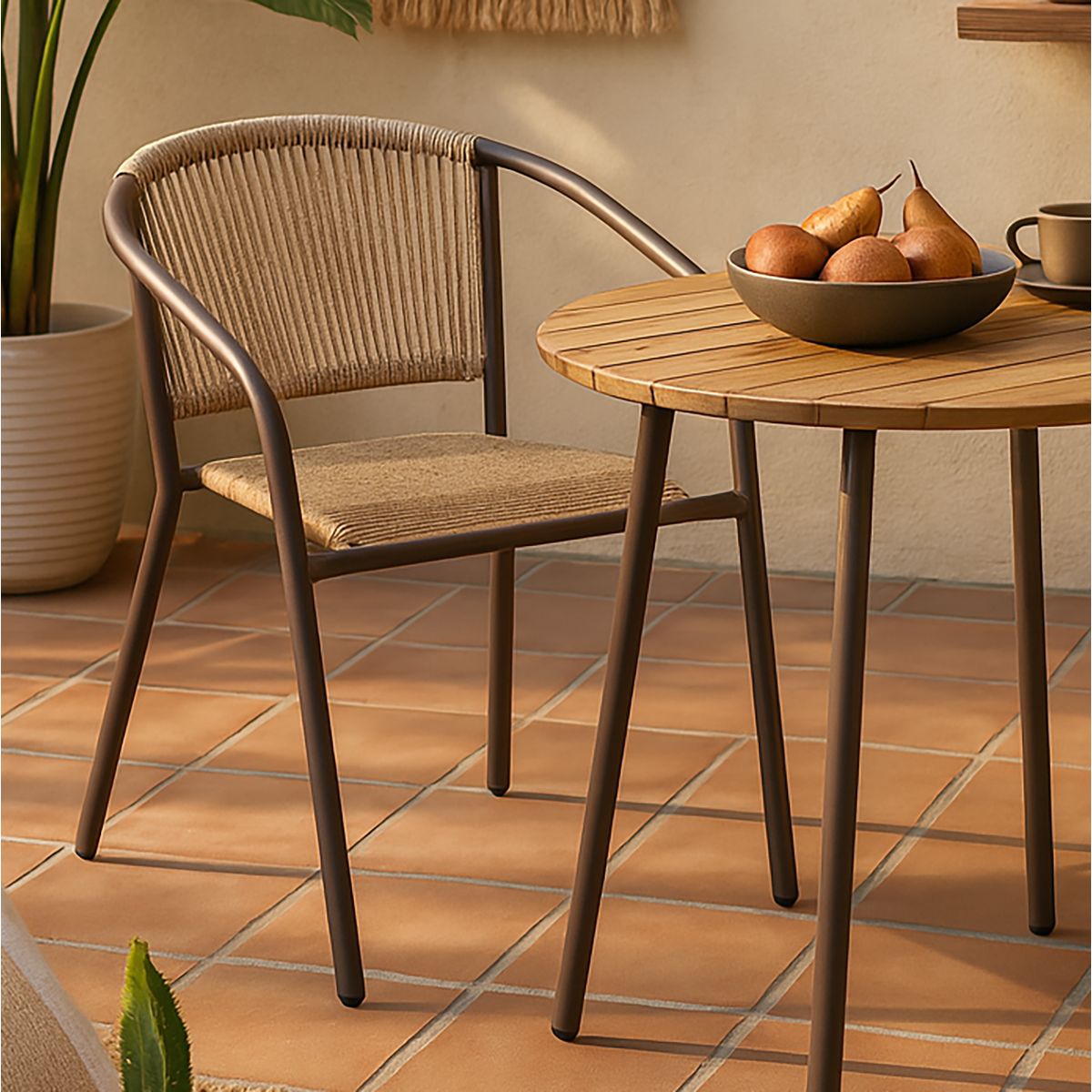Silla para Terraza Rattan Guadalajara Beige 74x54x63 cm, marca JUST HOME COLLECTION - Foto Principal