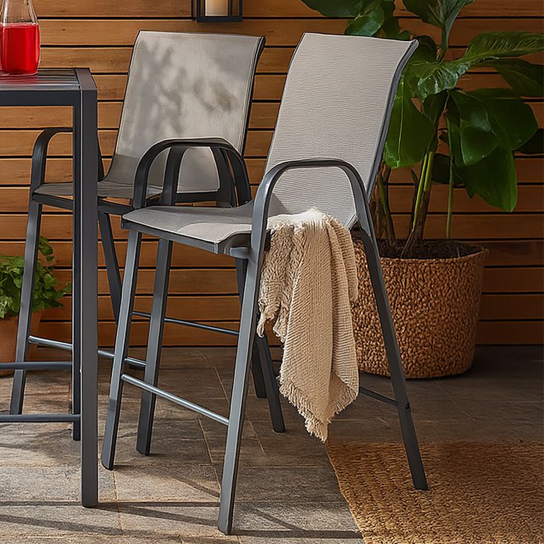 Silla bar para Terraza Textileno SC-092H-GRA Gris 73x55x124 cm