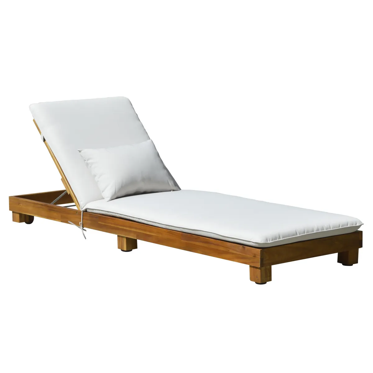 JUST HOME COLLECTION - Reposera con Cojín Maldivas Madera Natural